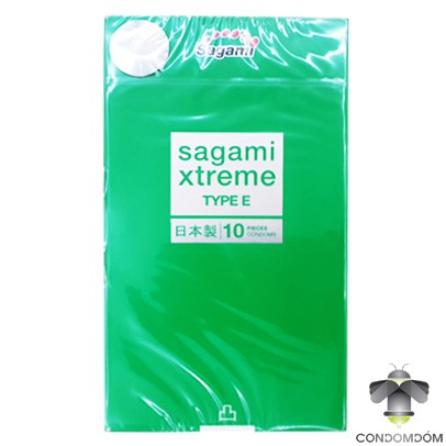 [ CHÍNH HÃNG ] - Bao cao su Sagami Xtreme Type E Green, siêu mỏng, có gân gai giúp thăng hoa cảm xúc - hộp 10 cái