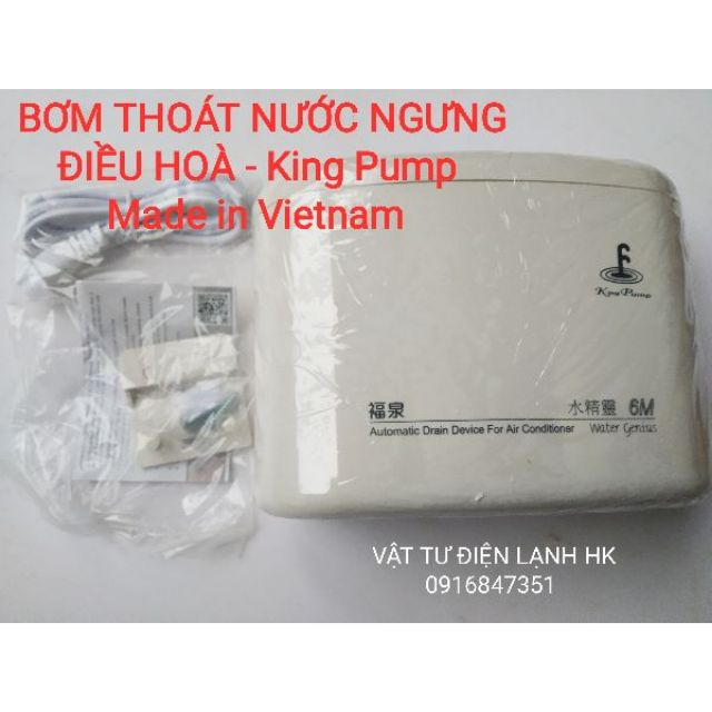 Máy bơm điều hòa Kingpump thoát nước ngưng máy lạnh điều hoà Made in Vietnam 3 mét 6 mét bơm nước thải 3M 6M King Pump