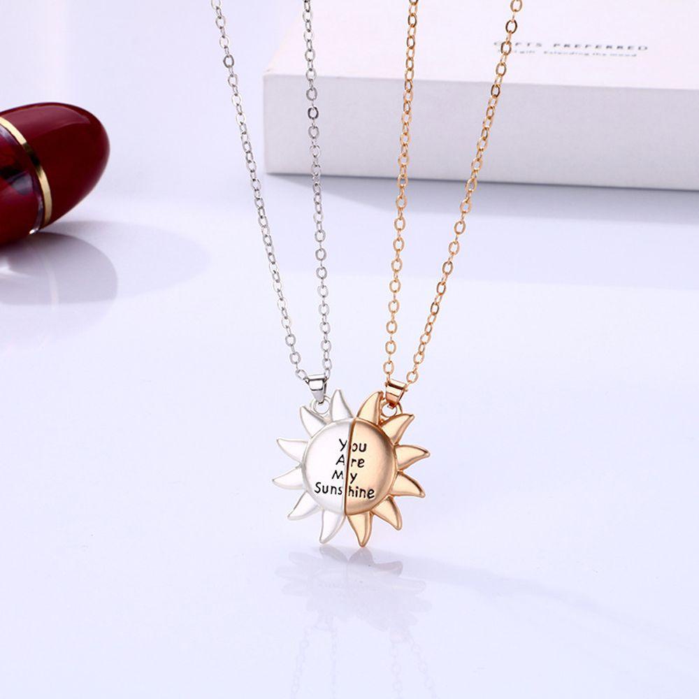 QQMALL Vòng cổ Mặt Hình Mặt Trời Thời Trang Cho Cặp Đôi