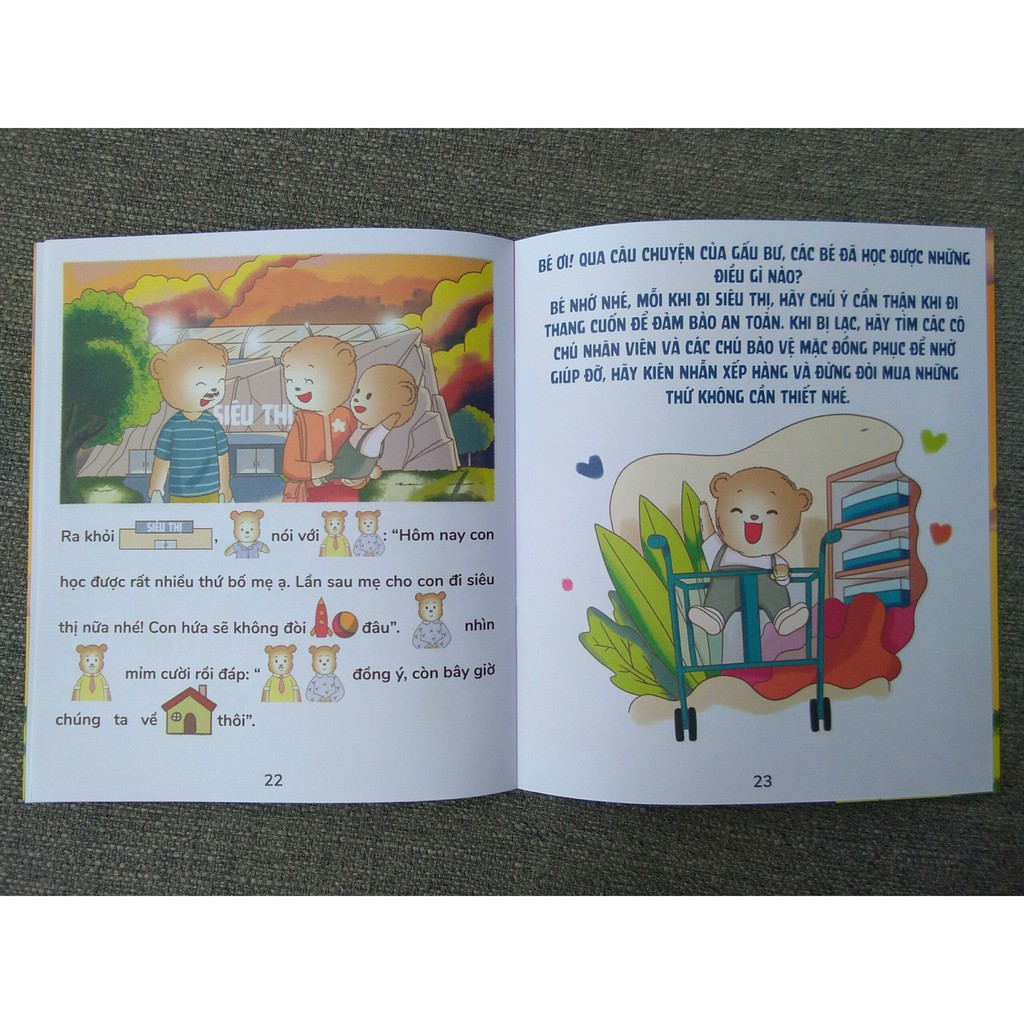 Sách- Gấu Bự Đi Siêu Thị - Học Kĩ Năng Sống Cùng Gấu Bự - Truyện Tương Tác Phát Triển EQ (Dành Cho Trẻ Từ 3-9 Tuổi)