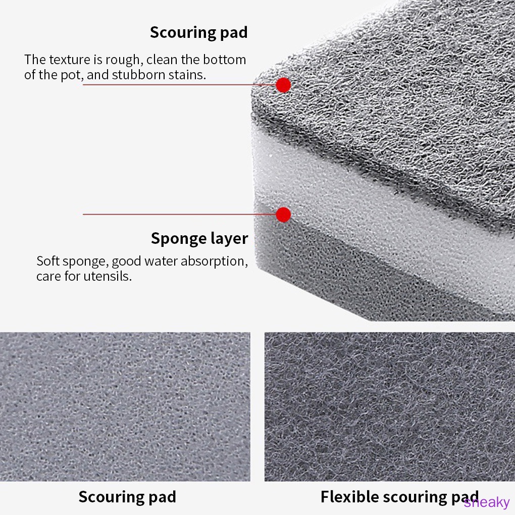 Set 5 Miếng Bọt Biển Rửa Chén Hai Mặt Tiện Dụng Cho Nhà Bếp