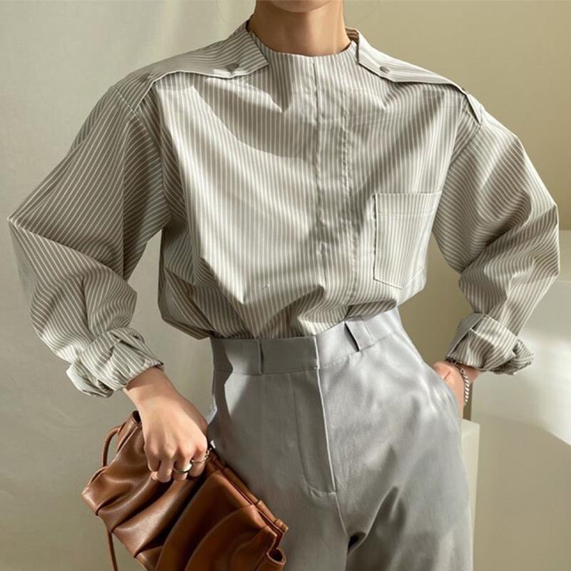 Áo Sơ Mi Nữ Dài Tay Cổ Bẻ Thời Trang Hàn