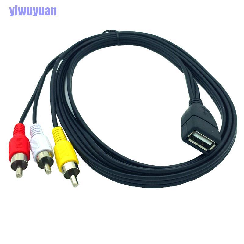 Dây Cáp Chuyển Đổi 5feet / 1.5m Usb 2.0 Female Sang 3 Rca Male Video A / V Cho Máy Quay Phim | BigBuy360 - bigbuy360.vn