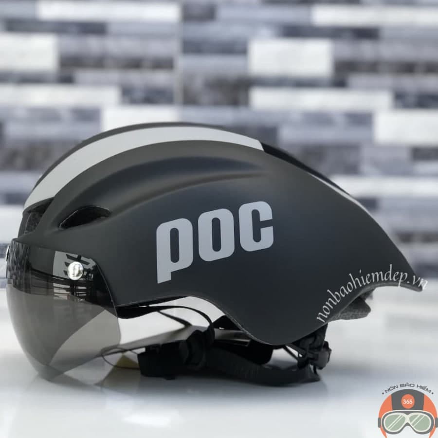 Nón bảo hiểm POC P01 - Nón xe đạp thể thao có kính - Tặng kèm Túi + Hộp