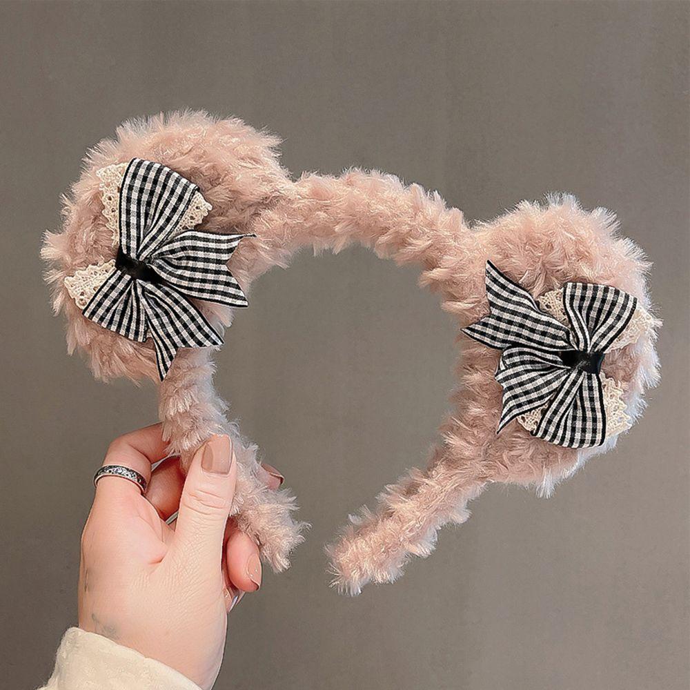 Băng Đô Cài Tóc Tai Gấu Bông WMES15H Thiết Kế Đơn Giản Dễ Thương Thời Trang Cho Bé Gái