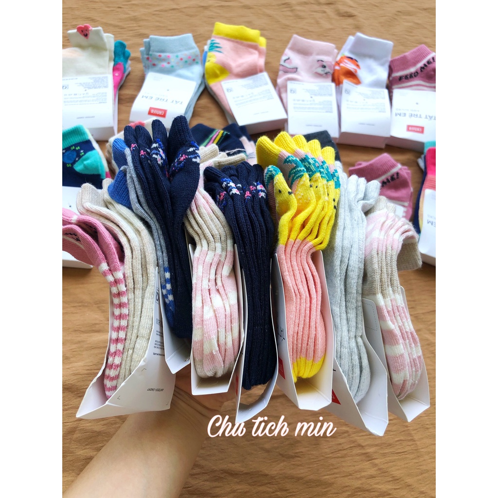 Tất Bé Trai Bé Gái Canifa Co Giãn Tốt Tất Trẻ Em Cho Trẻ Em 1 đến 4 Tuổi CANI4212 COMBO 9 ĐÔI