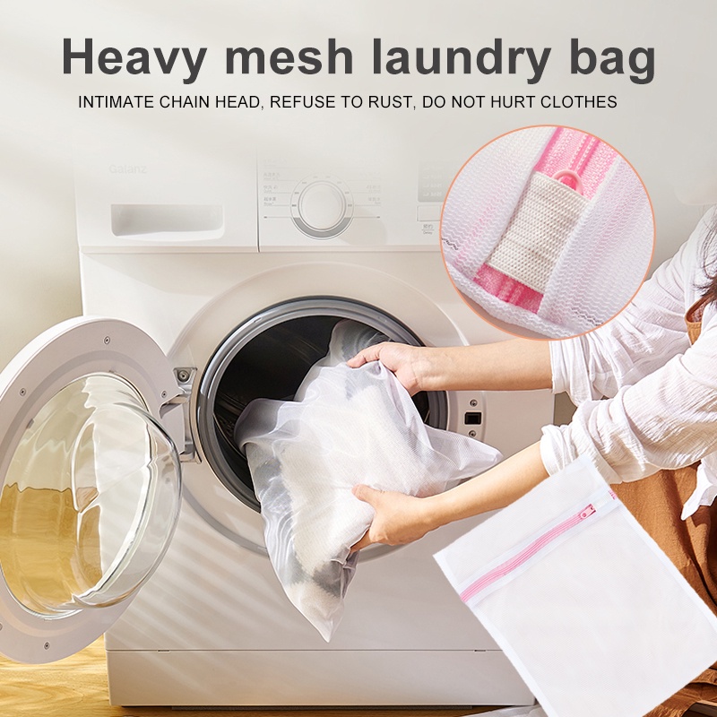 Túi giặt vớ/ đồ lót có thể xếp gọn có khóa kéo tiện dụng