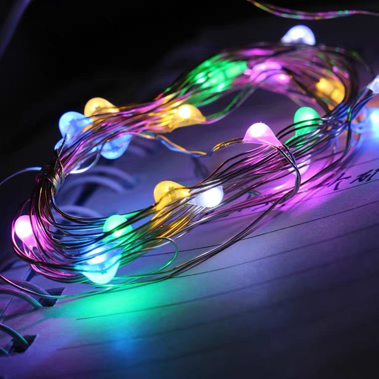 Dây đèn LED đom đóm 2m dây đồng chống nước kèm sẵn pin , đèn led dây Fairy light trang trí tiệc, phòng ngủ - tặng pin