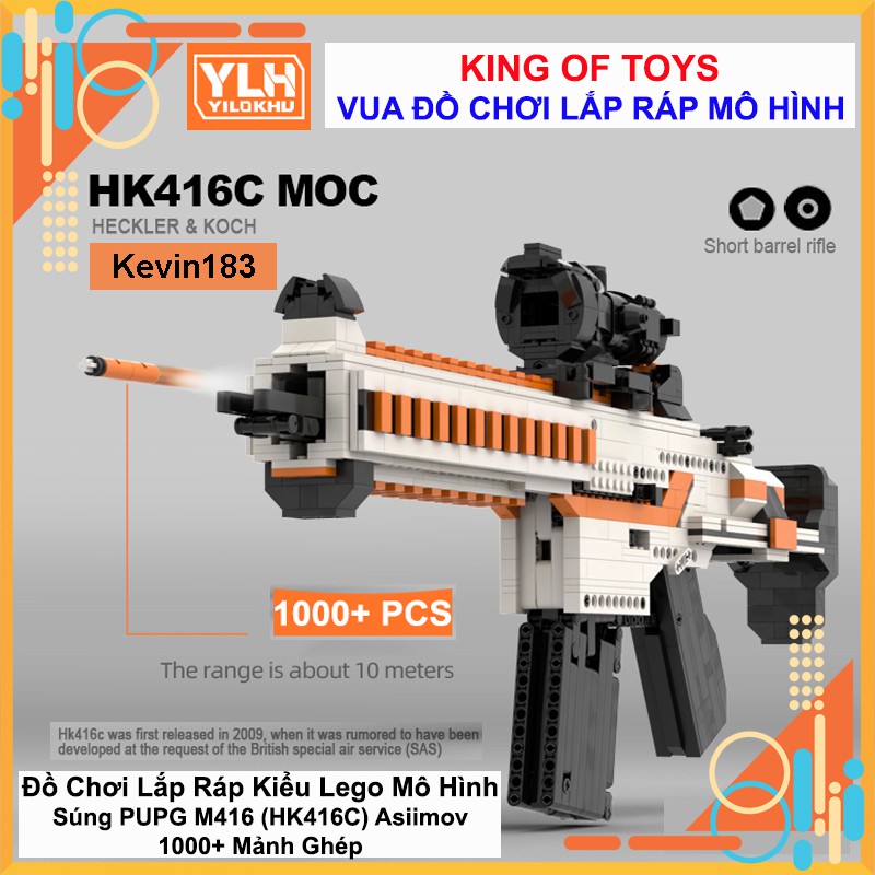 Đồ Chơi Lắp Ráp Kiểu Lego Mô Hình Súng PUPG M416 (HK416C) Asiimov 1000+ Mảnh Ghép - Bản Thiết Kế Tiêu Chuẩn Của Kevin183