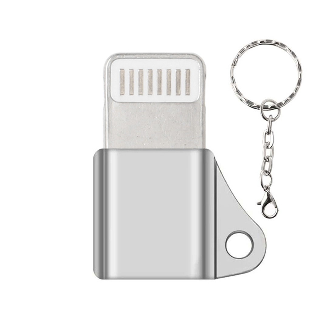 Giắc chuyển đổi từ Micro USB Female sang 8 Pin Male với dây móc khóa cho IPtablet táo