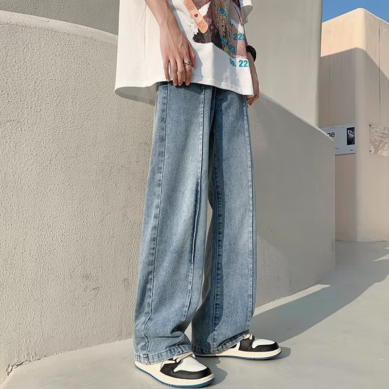 Quần Jeans Nam Ống Rộng Phong Cách Hàn Quốc Mới Cỡ S-3XL