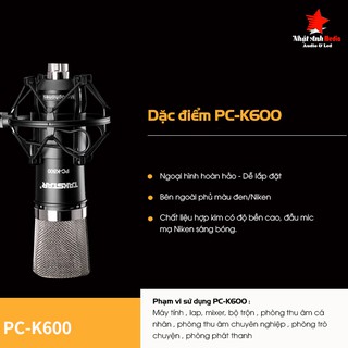Micro thu âm Takstar PC-K600 chính hãng - Micro thu âm chuyên nghiệp Takstar