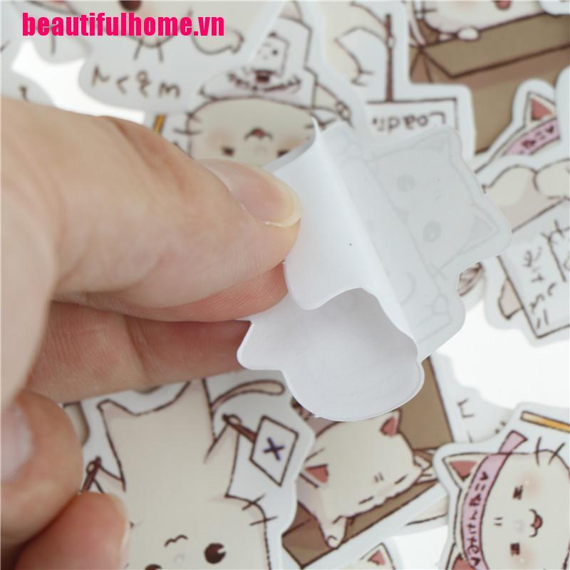 Set 45 Miếng Dán Hình Mèo Dễ Thương Trang Trí Lưu Niệm