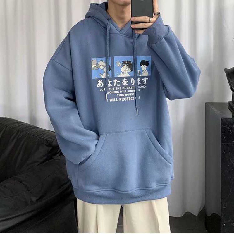 Áo Hoodie Dáng Rộng Có In Hình Phong Cách Thời Trang Hong Kong Dành Cho Nam | BigBuy360 - bigbuy360.vn