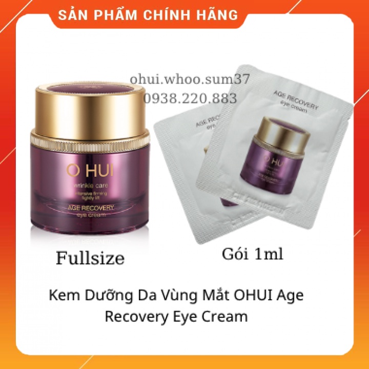 Gói kem mắt Ohui Age Recovery 1ml_ohui tím mờ nếp nhăn sâu