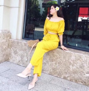 sét áo trễ vài quần đũi dài