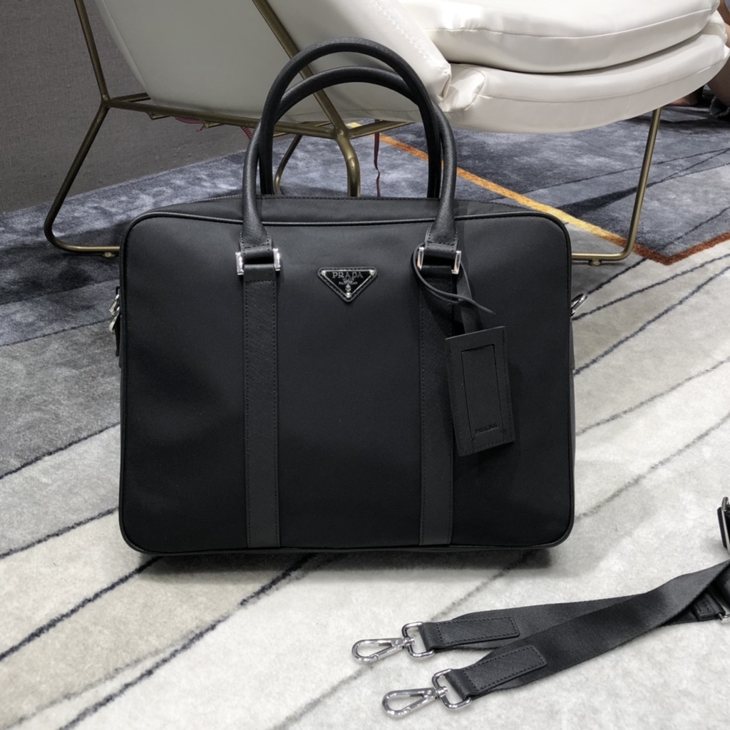 Túi xách nam có dây đeo chéo, túi văn phòng vải dù prada PD cao cấp