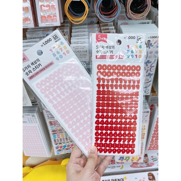 SET STICKERS CHỮ SỐ ALPHABET DAISO HÀN QUỐC