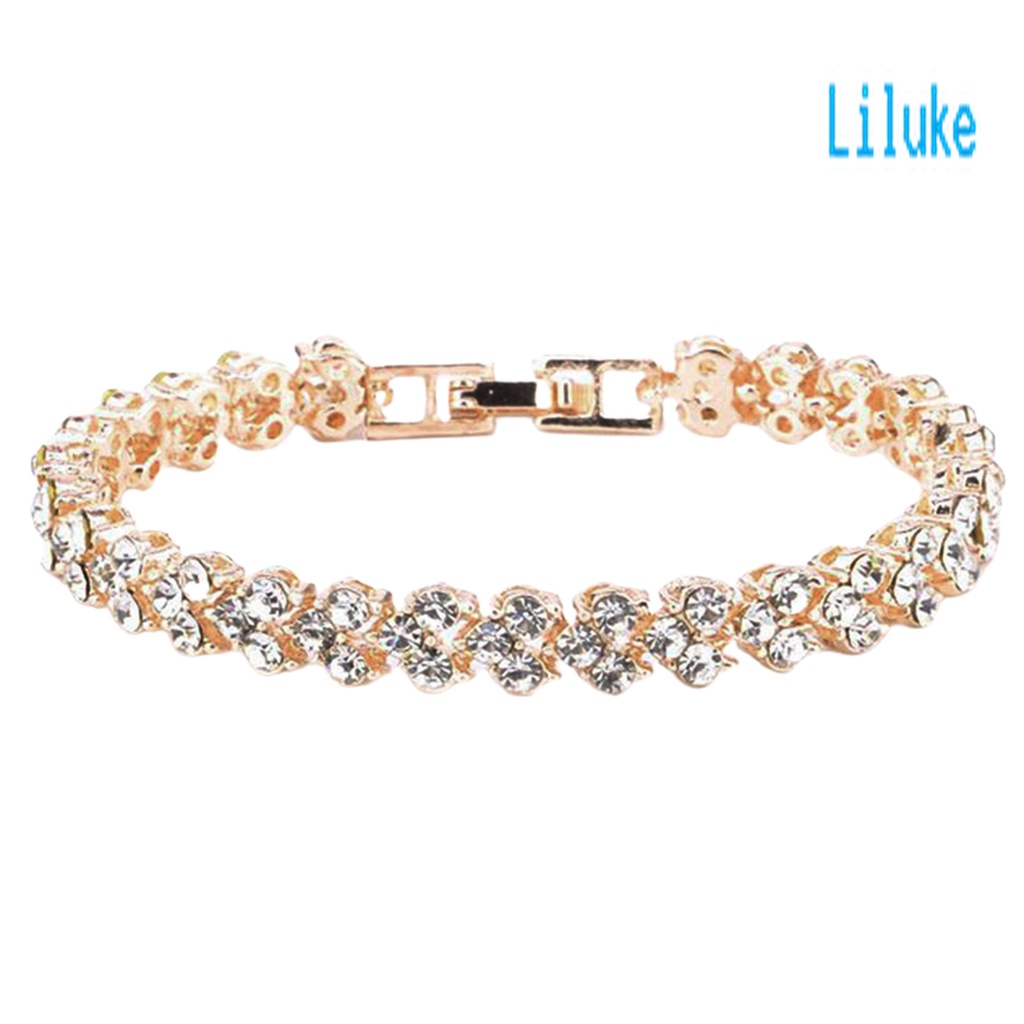 Vòng Tay Hợp Kim Mạ Vàng Trang Trí Đá Zircon Xinh Xắn Cho Nữ