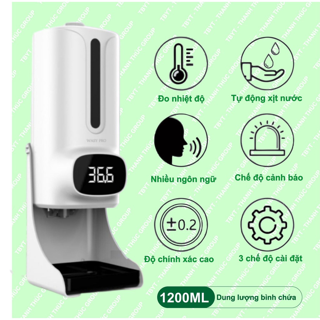 Máy Khử Khuẩn Kết Hợp Đo Thân Nhiệt 2 trong 1 Cao Cấp K9 Pro Plus