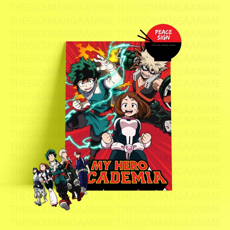 (50 mẫu) Tấm Postcard giấy 260gsm cao cấp HỌC VIỆN ANH HÙNG MY HERO ACADEMIA anime chibi ảnh đẹp nhiều mẫu