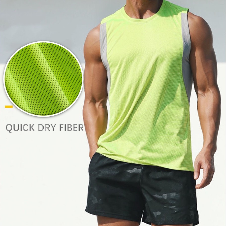 Áo Tank Top Thể Thao Chất Liệu Co Giãn Nhanh Khô Cho Nam Giới Có Size M-3XL