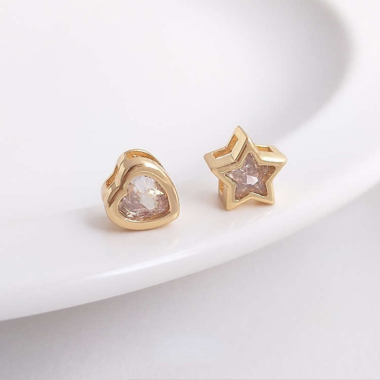 Mặt Dây Chuyền Hình Ngôi Sao Năm Cánh Bằng Đồng Đính Đá Zircon 14K diy