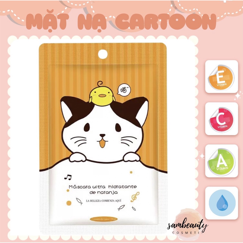 MẶT NẠ CARTOON, MẶT NẠ GIẤY DƯỠNG ẨM DƯỠNG TRẮNG làm mờ thâm dưỡng sáng da từ sâu bên trong SamBeauty