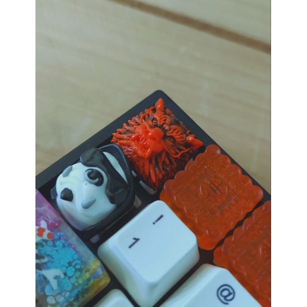 Nút bàn phím resin O-ri-chi màu cam đen trang trí nàn phím cơ gaming