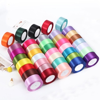 Cuộn Dây Ruy Băng Bằng Lụa Polyester Rộng 2CM Dài 22M Màu Sắc Dùng Để Trang Trí Bó Hoa Cưới