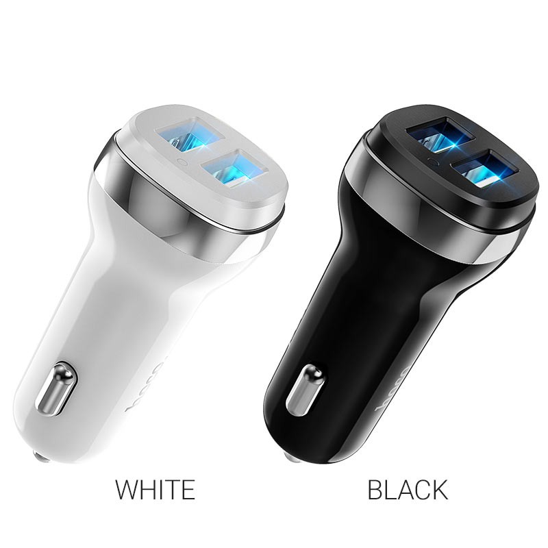 [Mã 2404EL10K giảm 10K đơn 20K] Cóc sạc nhanh Hoco Z40 trên xe hơi 2 cổng USB -Dành cho mọi thiết bị