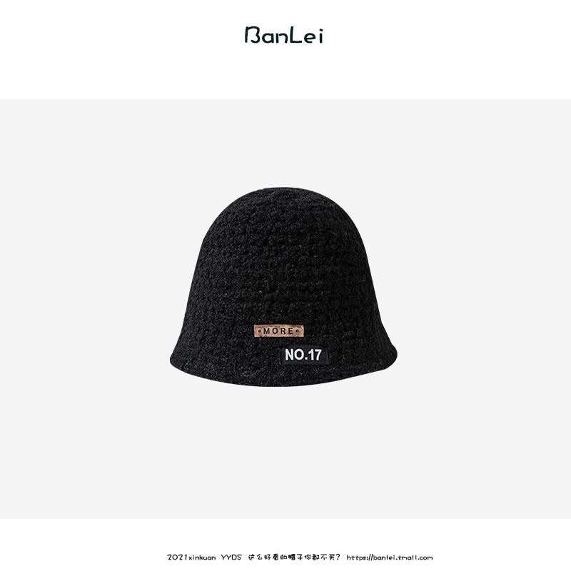 Mũ Bucket Len Lông Xù Logo Hàn Quốc