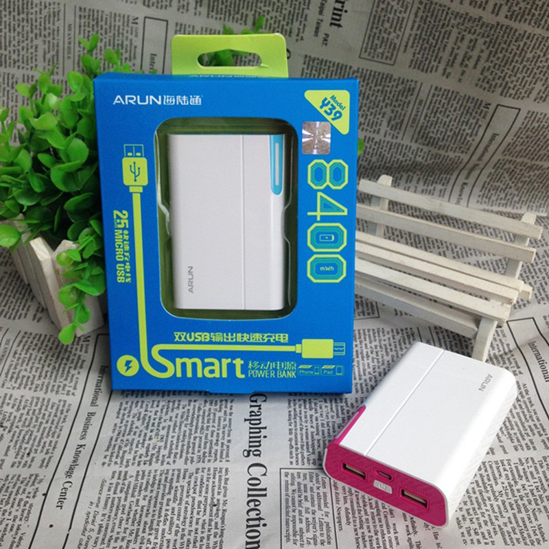 PIN SẠC DỰ PHÒNG ARUN 8400mAh có 2 cổng USB