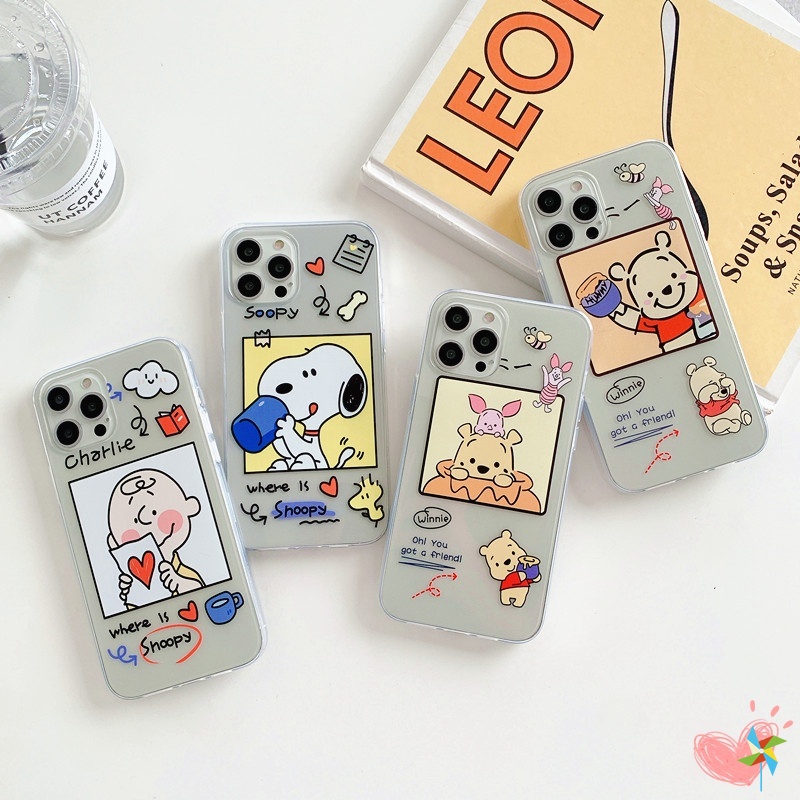 Casing Google Pixel 6 Pro Pixel 3 3A 4 XL 5 5A 5G Y20i Y20 Y12s Y17 Y15 Y12 A9 A5 2020 Soft Phone Case Cute Snoopy Cartoon Transparent Silicone Shockproof Protective Cover