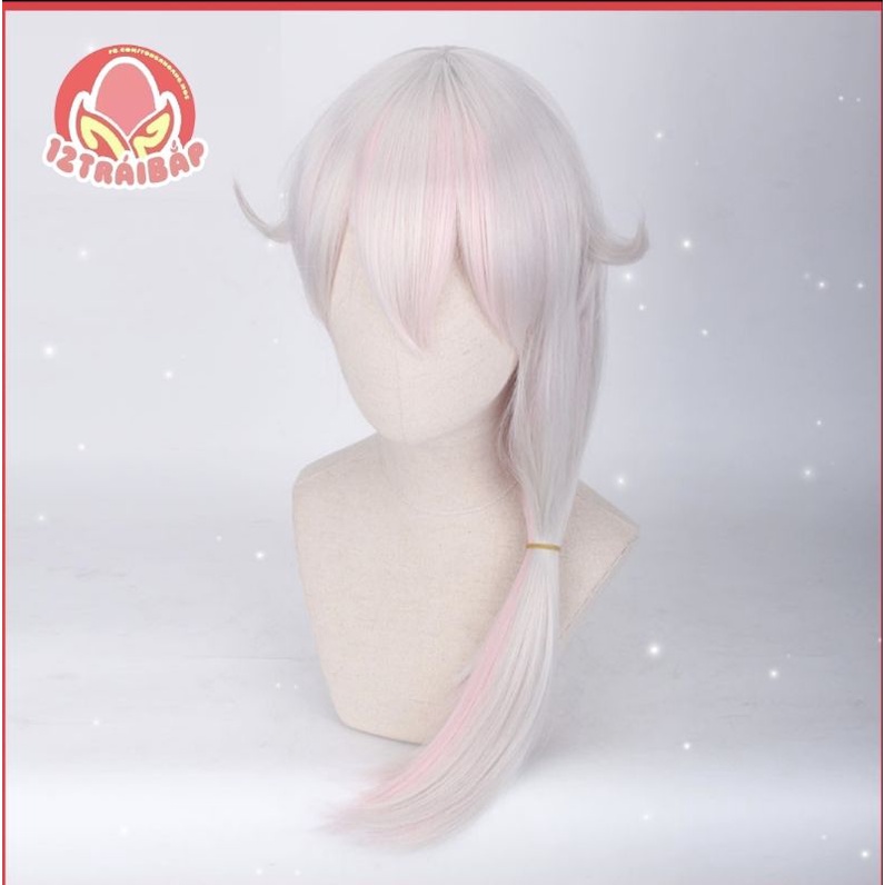 Tóc Giả Trắng Bạc Cosplay Grandient Hồng Theresa Apocalypse Honkai Impact