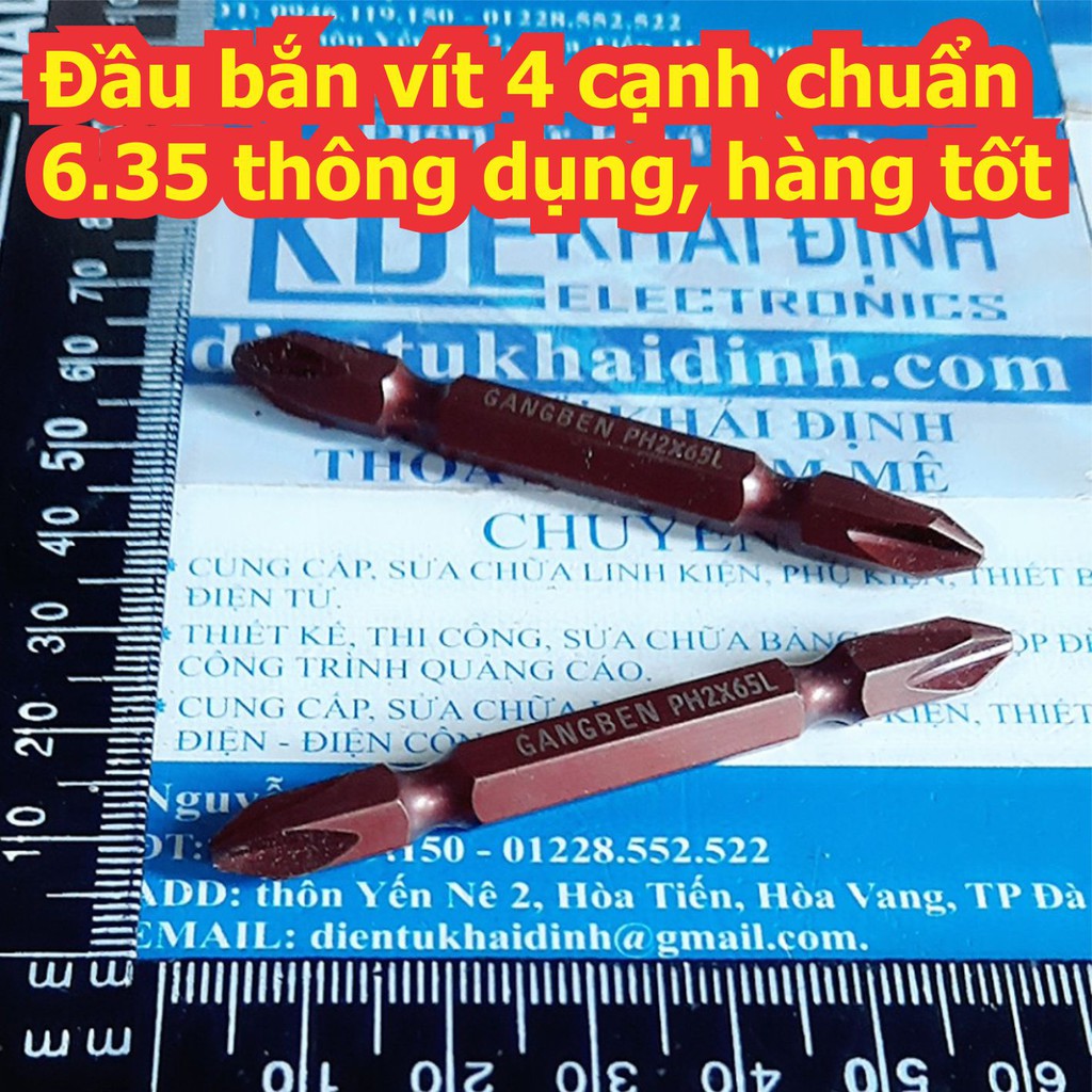 2 cái Đầu bắn vít 4 cạnh chuẩn 6.35 thông dụng, hàng tốt kde7570