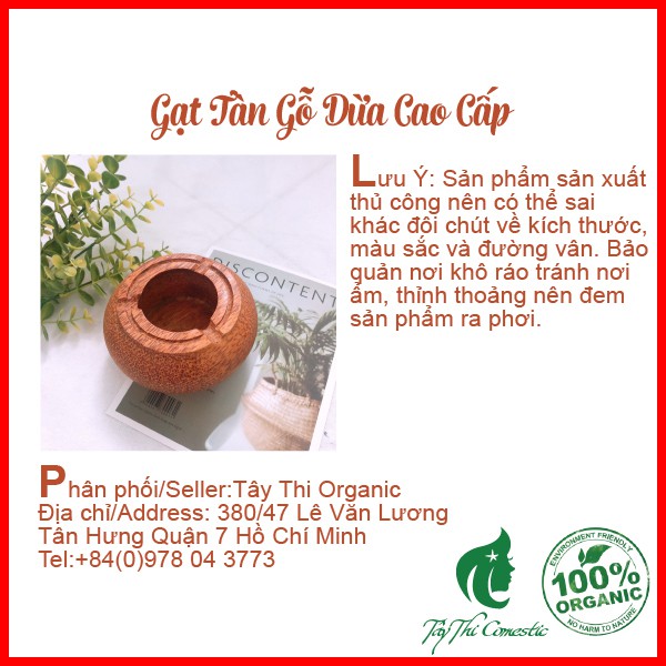 Gạt Tàn Gỗ Dừa Cao Cấp