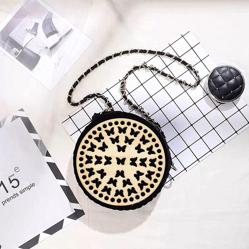 Bộ 2 Rổ Gỗ Tự Nhiên Hình Tròn Dùng Thêu Thùa Đồ Thủ Công DIY