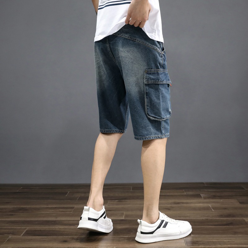 Quần Short Denim Dày Dặn Dáng Rộng Phong Cách Hàn Quốc Mẫu Mới Thời Trang Mùa Hè Cho Nam