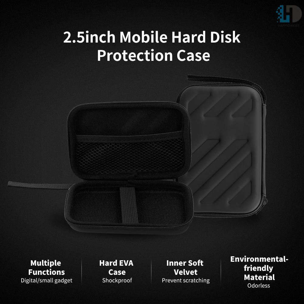 Túi Đựng Ổ Cứng Ngoài Eva 2.5in Hdd Chống Sốc Kèm Túi Lưới Và Vải Lót Mềm Tiện Dụng Cho Văn Phòng / Du Lịch | BigBuy360 - bigbuy360.vn