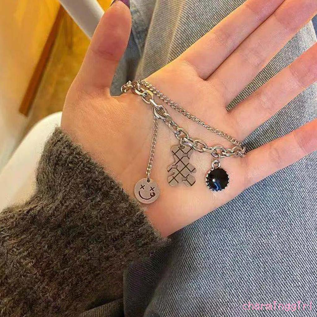 Vòng cổ hai lớp mặt hình mặt cười đơn giản thời trang cho nữ
