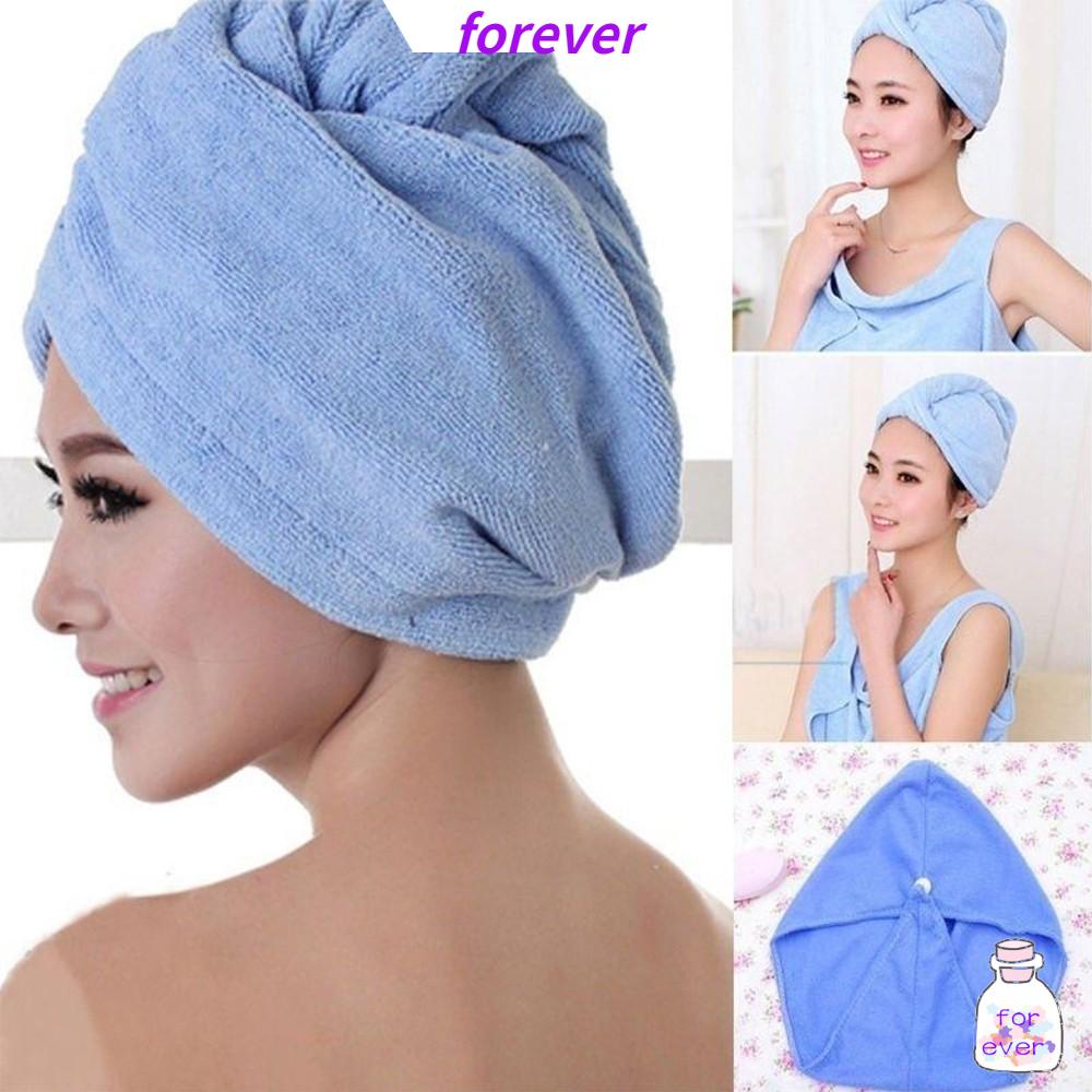 Khăn Tắm Quấn Đầu Bằng Sợi Nhỏ Khô Nhanh Nhiều Màu Cho Nữ