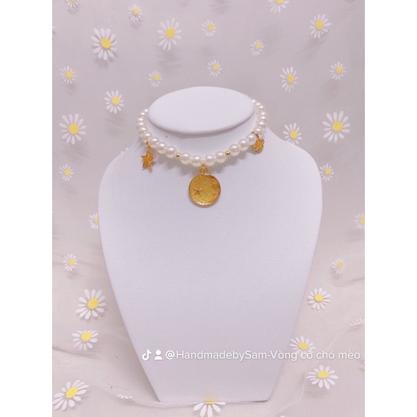 Vòng cổ chó mèo - Vòng cổ charm vip vàng