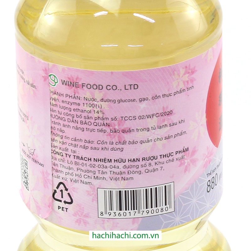 Gia vị Sake nấu ăn Ryorishu umami (Wine Food) 880ml - Hachi Hachi Japan Shop