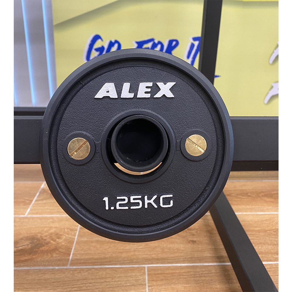 Bộ 2 Tạ Đĩa Hiệu Chỉnh OLYMPIC Calibrated Plate 1.25kg  ALEX Cao Cấp, Gang Nguyên Khối Sơn Tĩnh Điện Tập Thể Hình, Gym