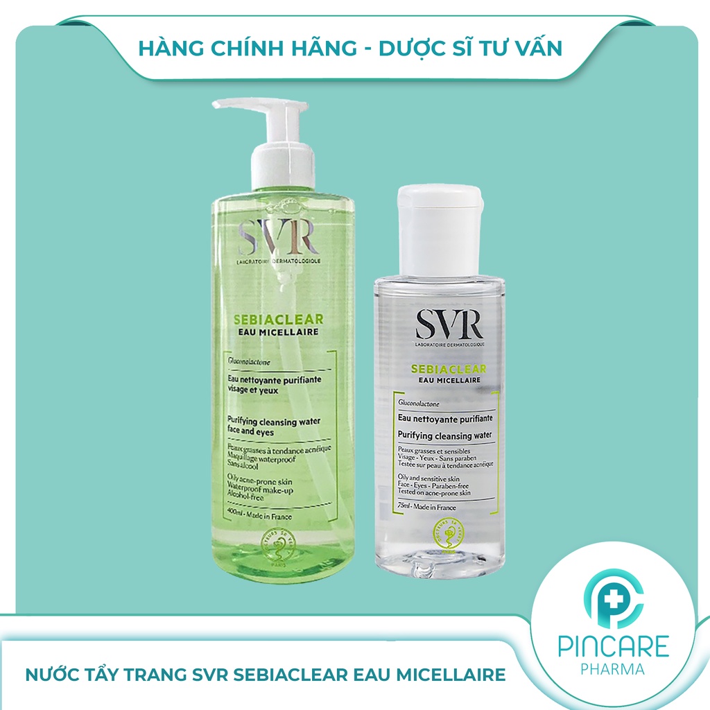 Nước tẩy trang cho da dầu mụn SVR Sebiaclear Eau Micellaire - Hàng chính hãng - Nhà Thuốc PinCare