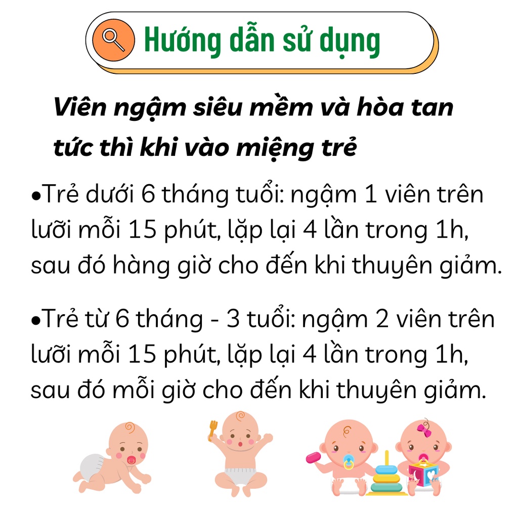 Viên ngậm giảm đau họng, đau răng miệng cho bé Hyland's Baby Oral Pain Relief 125 viên.