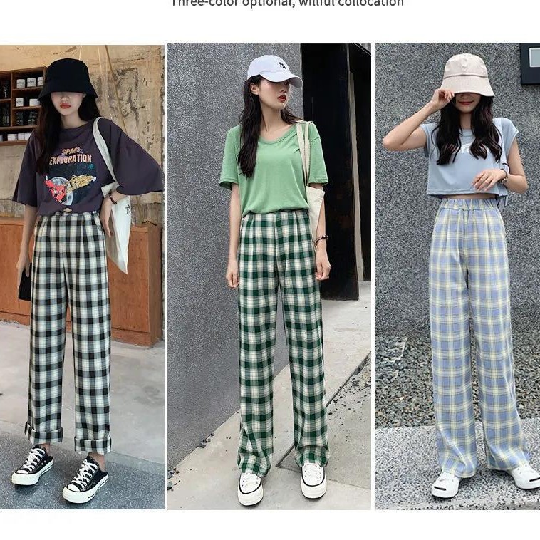 Korean Style Checkered Shorts Wide-legged for Women | BigBuy360 - bigbuy360.vn