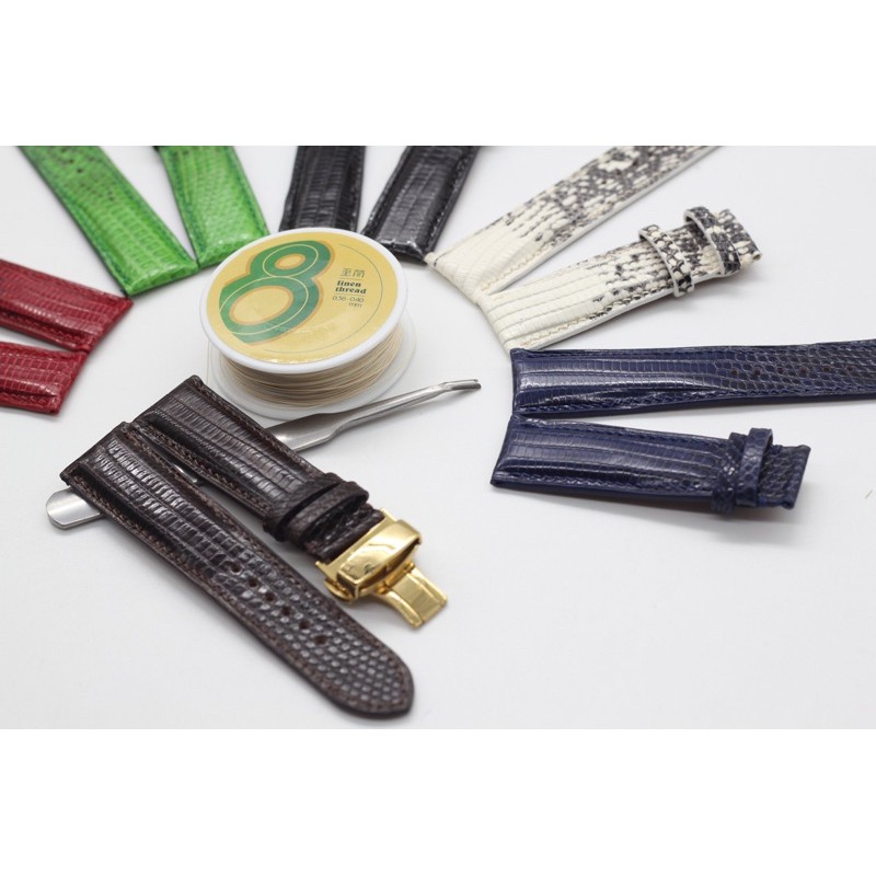 [CAO CAP]Dây Da Kỳ Đà,Dây Da Đồng  Hồ May Tay Handmade Kèm Khóa Bướm Gập.BH 6 Tháng,(Sản Phẩm Gồm Tool Tháo, Chôt, Khóa)