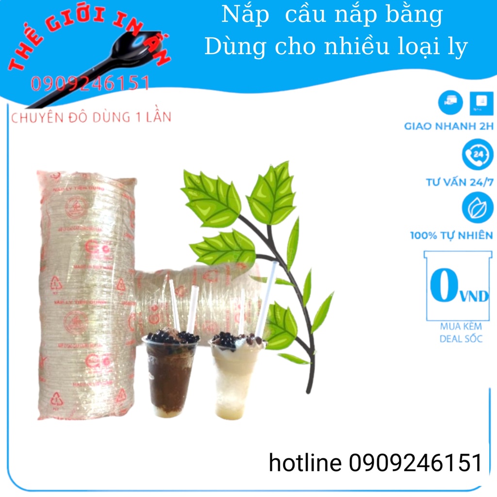 Nắp nhựa dùng cho ly 185ml, 280ml, 360ml,400ml, 500ml,700ml dùng một lần an toàn, tiện lợi -thegioiinan2021